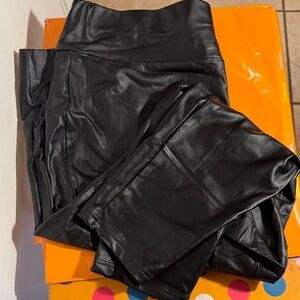 Black Faux Leather High-Rise pants